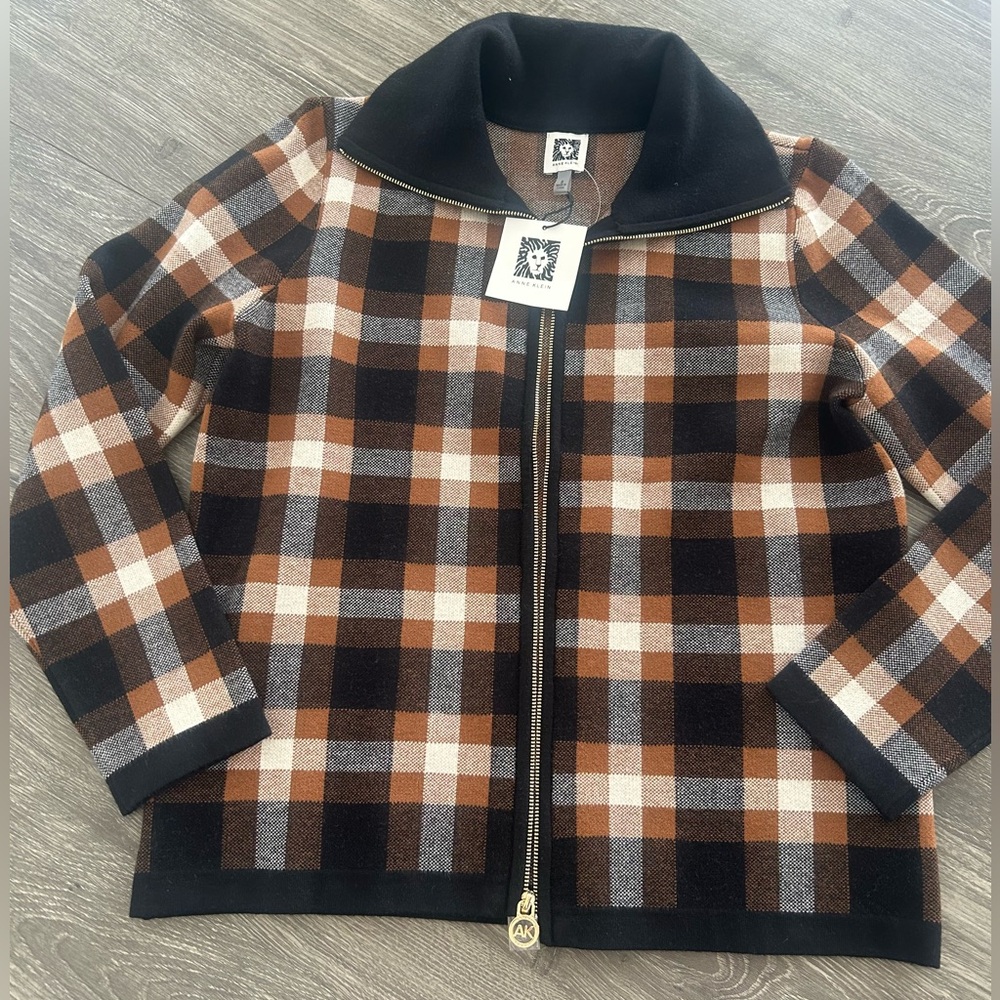 ANNE KLEIN Sweater. Bright Sepia Multi. Size Small. NEW